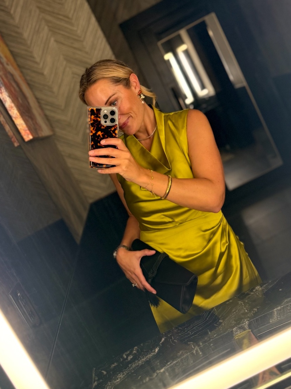 Chartreuse Satin Sinclair Dress